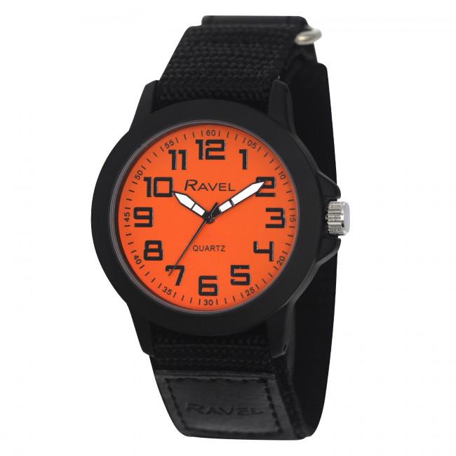 Ravel Men Sports Case Arabic Dial Colour Velcro Strap Watch R1601.65 COL Available Multiple Colour