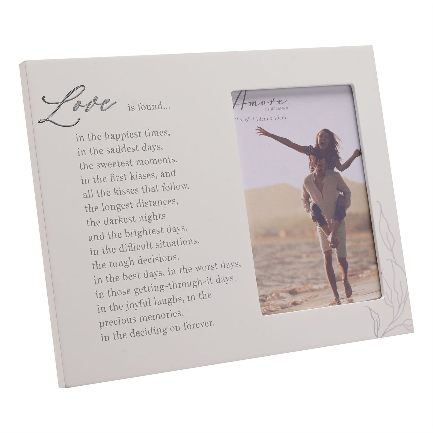 Amore White Photo Frame Love Verse 4" x 6"