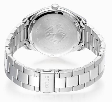 Lorus Mens Basic Fashion Date Mint Green Sunray Dial Silver Plated Stainless Steel Bracelet Watch RH931RX9