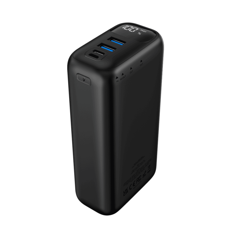 WYE Flux Super Fast Charging Power Bank – 30000mAh, Dual USB-A + USB-C, LED Display