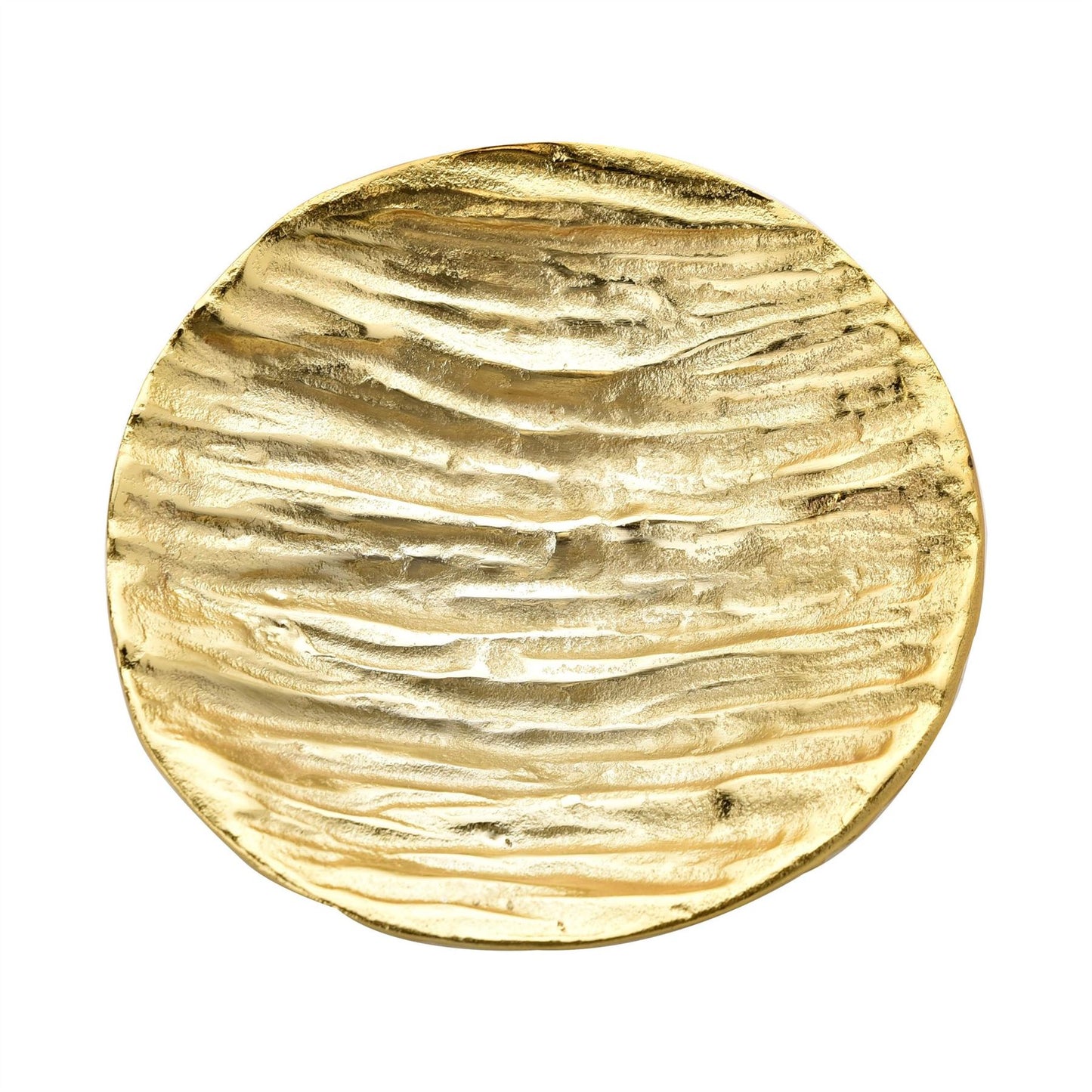 Hestia Gold Metal Round Textured Display Bowl  23cm