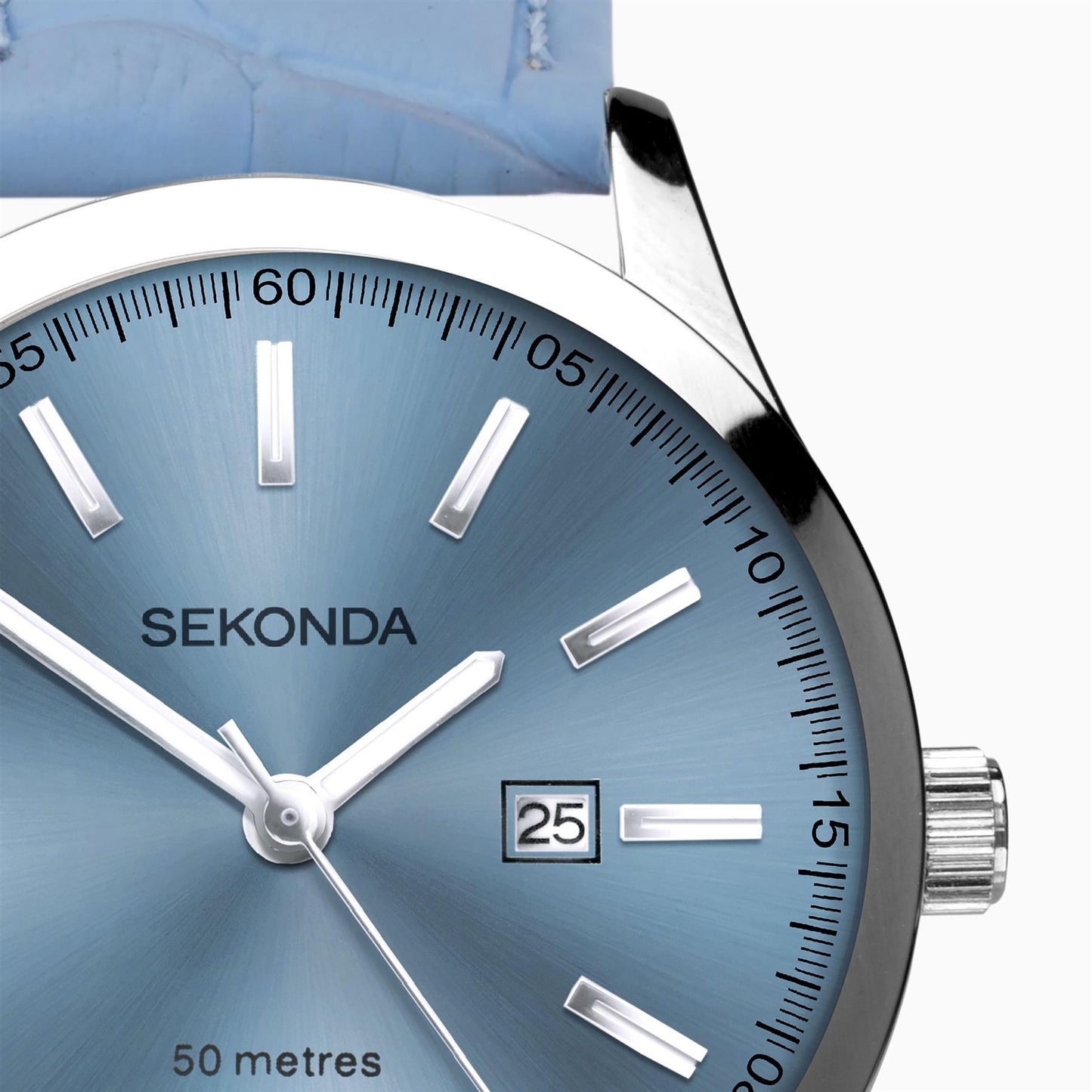 Sekonda Taylor Ladies Dated 34mm Blue Dial with Blue Leather Strap Watch 40548