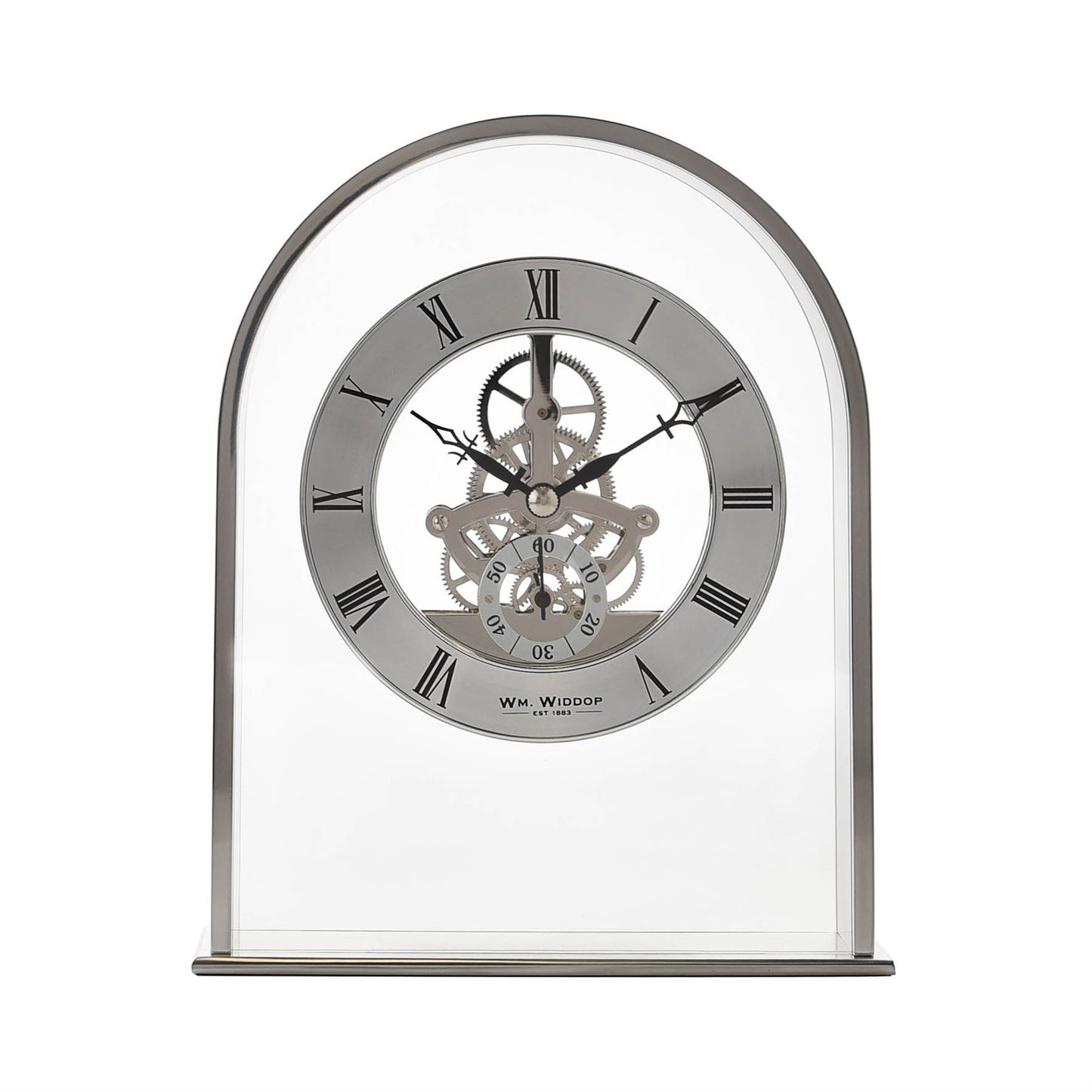 Wm.Widdop Arch Mantel Clock Skeleton Dial Roman W2028 Available Multiple Colour