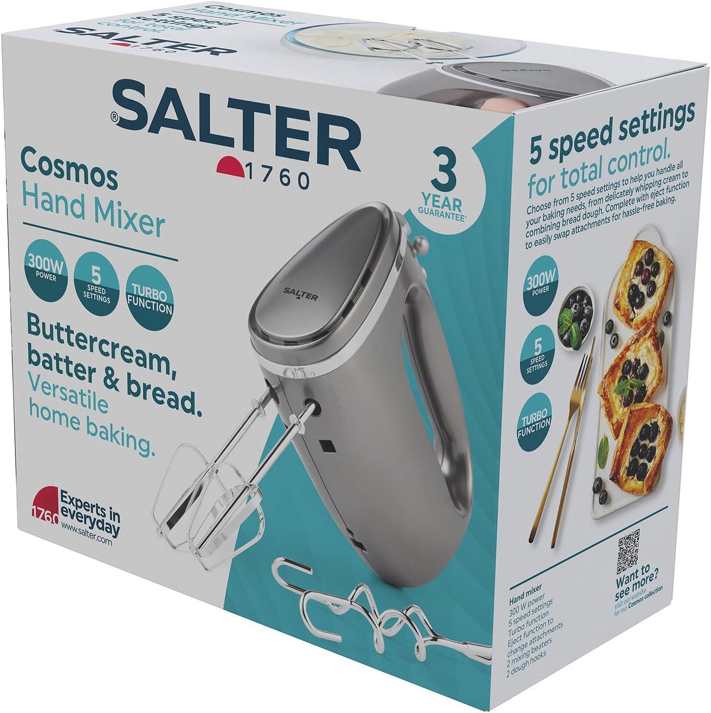 Salter Cosmos Electric Hand Mixer 300W