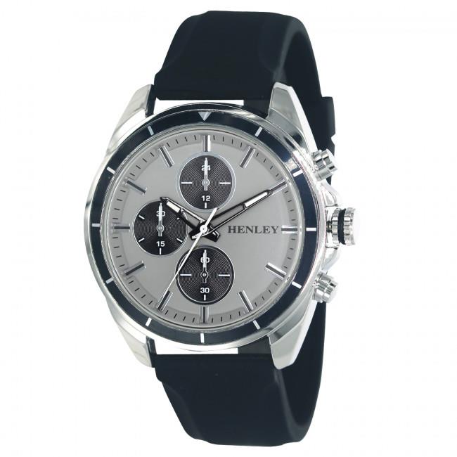 Henley Mens Multi Eye Sports Rubber Strap Watch H02209 Available Multiple Colour