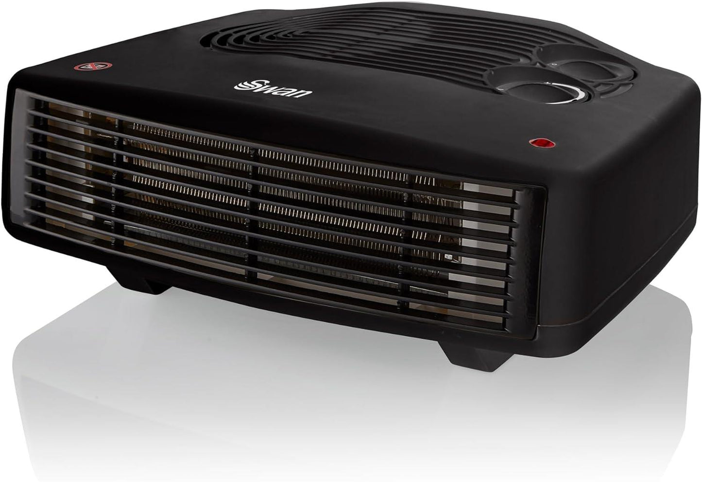 Swan Horizontal Fan Heater with 2 Heat Settings, Adjustable Thermostat, 3000W, Black