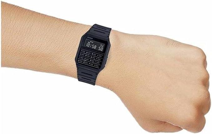Casio Mens Fashion Digital Calculator Retro Dial with Plastic Rubber Strap Sports Watch - CA-53WF Available Multiple Colour