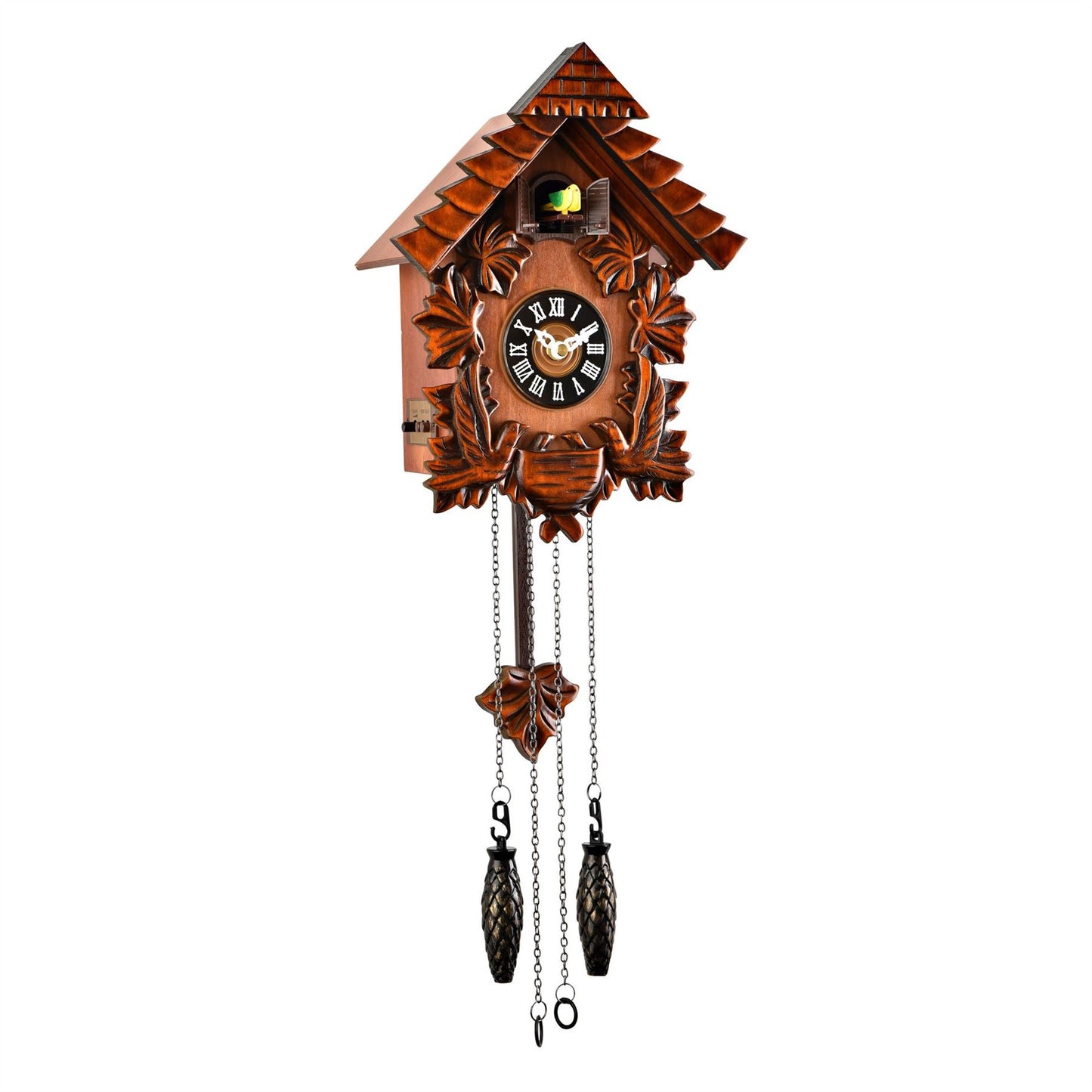 Qtz Cuckoo Clock - Wooden - Pitched Roof