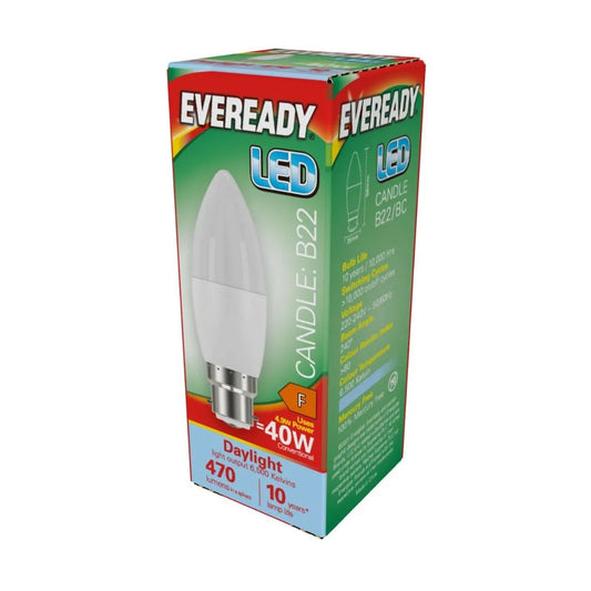 Eveready S13611 LED Candle 470LM Opal B22 Pack of 5