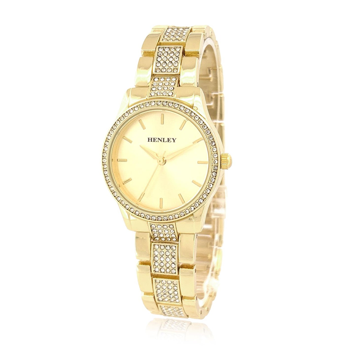 Henley Ladies Fashion Bling Dial & Silver Bracelet Watch H07343 Available Multi Colors
