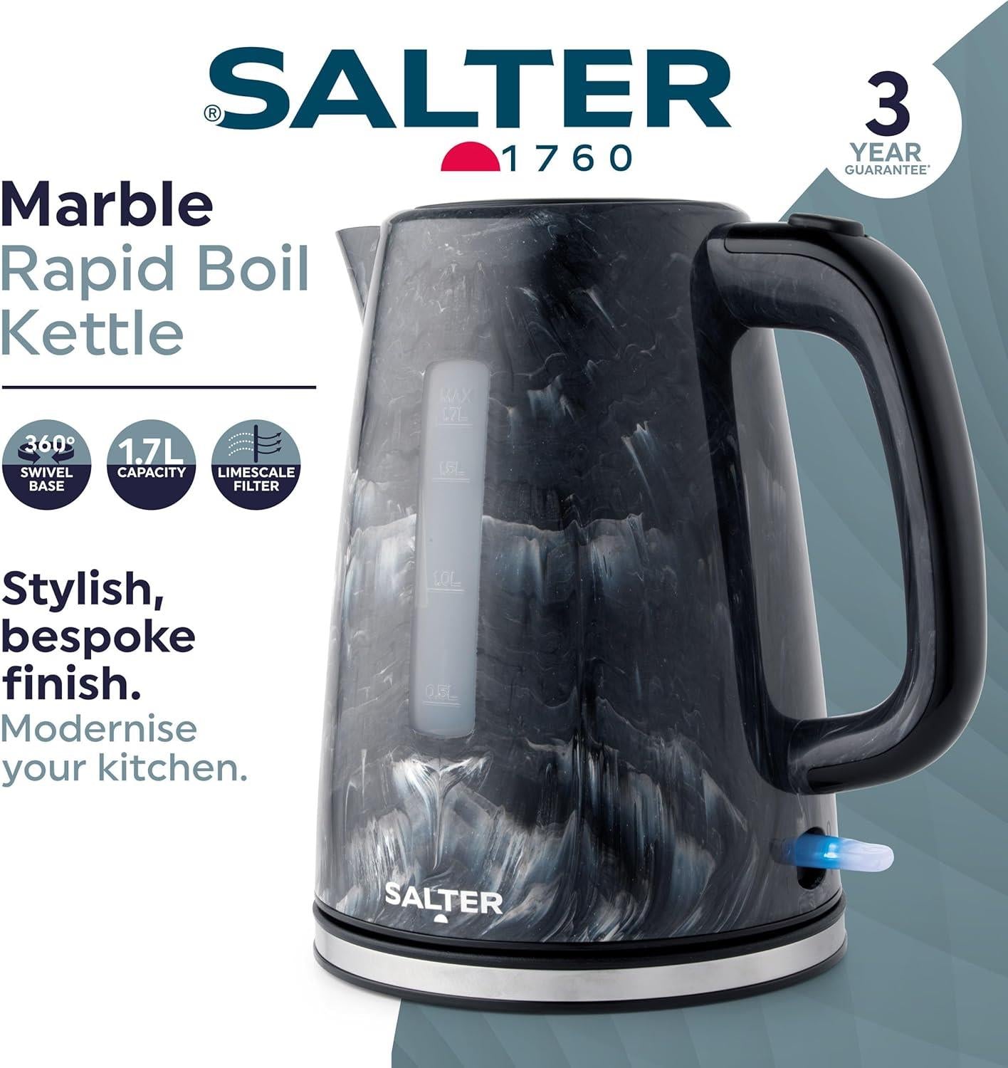 Salter Marble 1.7L Kettle - Black