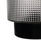 Hestia Battery Operated Textured Glass Lamp With Black Base 12cm x 16cm