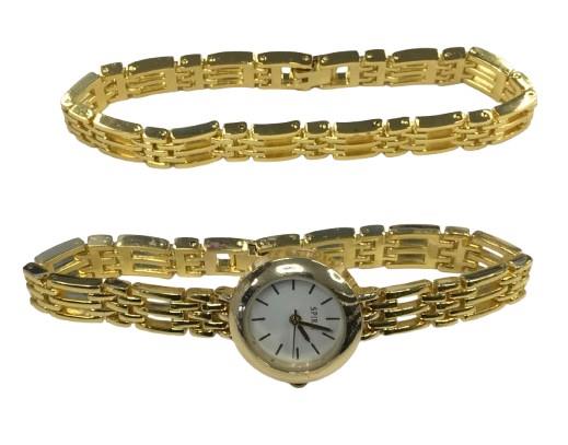 Spirit Ladies Fashion White Dial with Gold Plated Stainless Steel Bracelet Watch Gift Set ASPL52 - CLEARANCE NEEDS RE-BATTERY