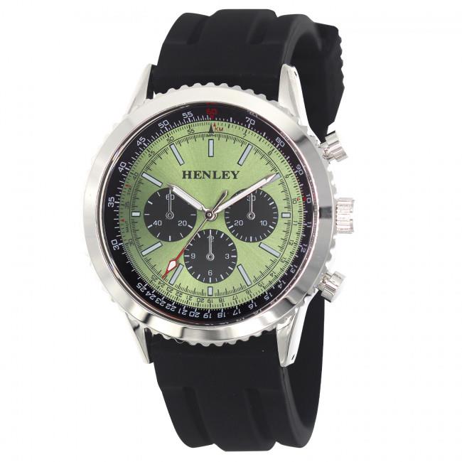 Henley Mens Multi Eye Dial With Sports Large Black Silicone Strap Watch H02220 Available Multiple Colour