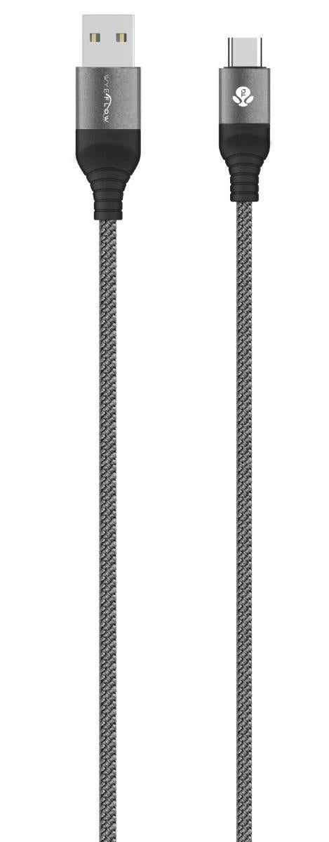 WYEFLOW Aluminum Alloy Braided USB-A to USB-C Charging and Syncing Cable