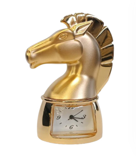 Miniature Clock Horse Gold Plated Solid Brass IMP90 - CLEARANCE NEEDS RE-BATTERY