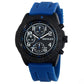 Henley Mens Multi Eye Black Dial With Sports Large Silicone Strap Watch H02218 Available Multiple Colour