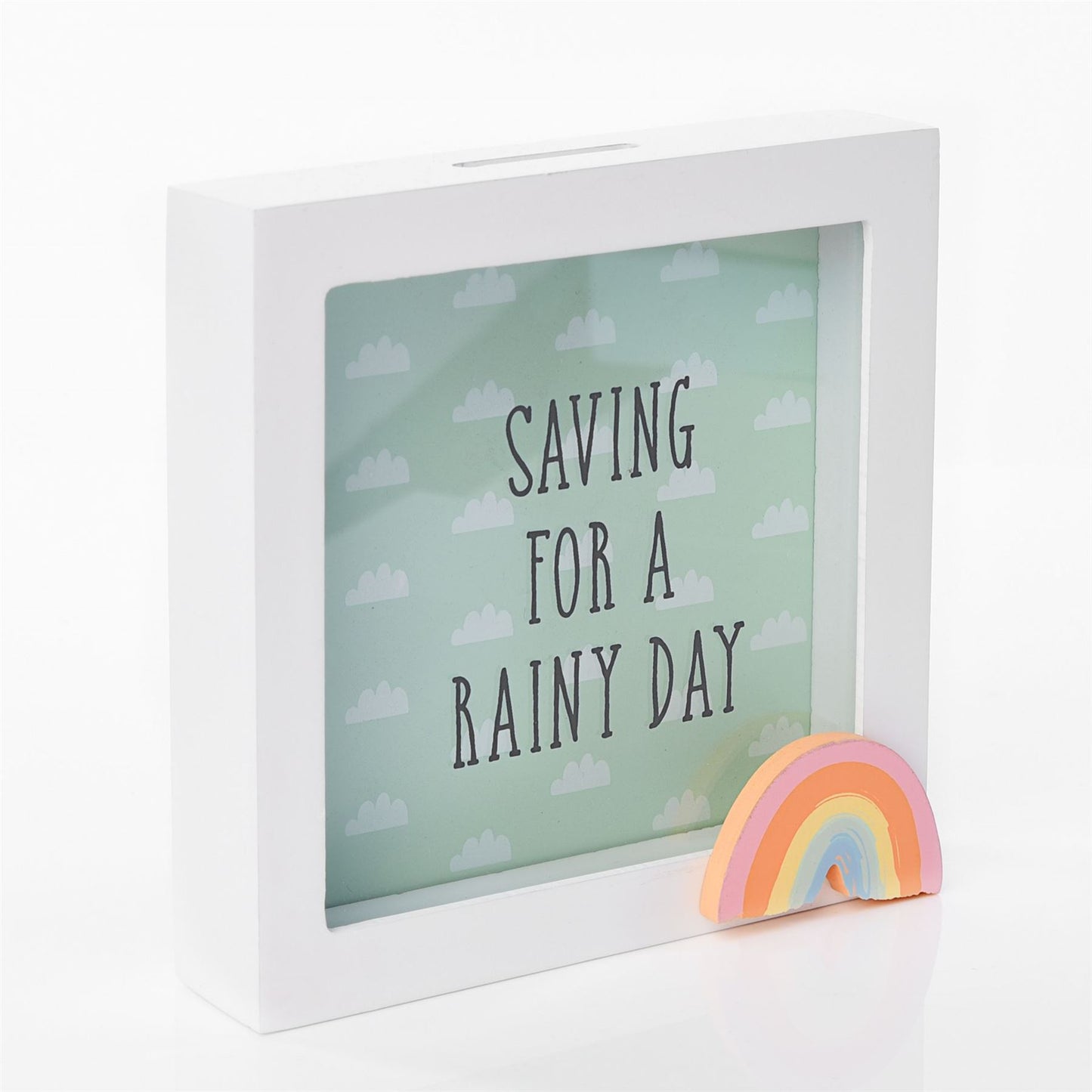 Petit Cheri Money Box Rainbow Design "Saving for Rainy Day"