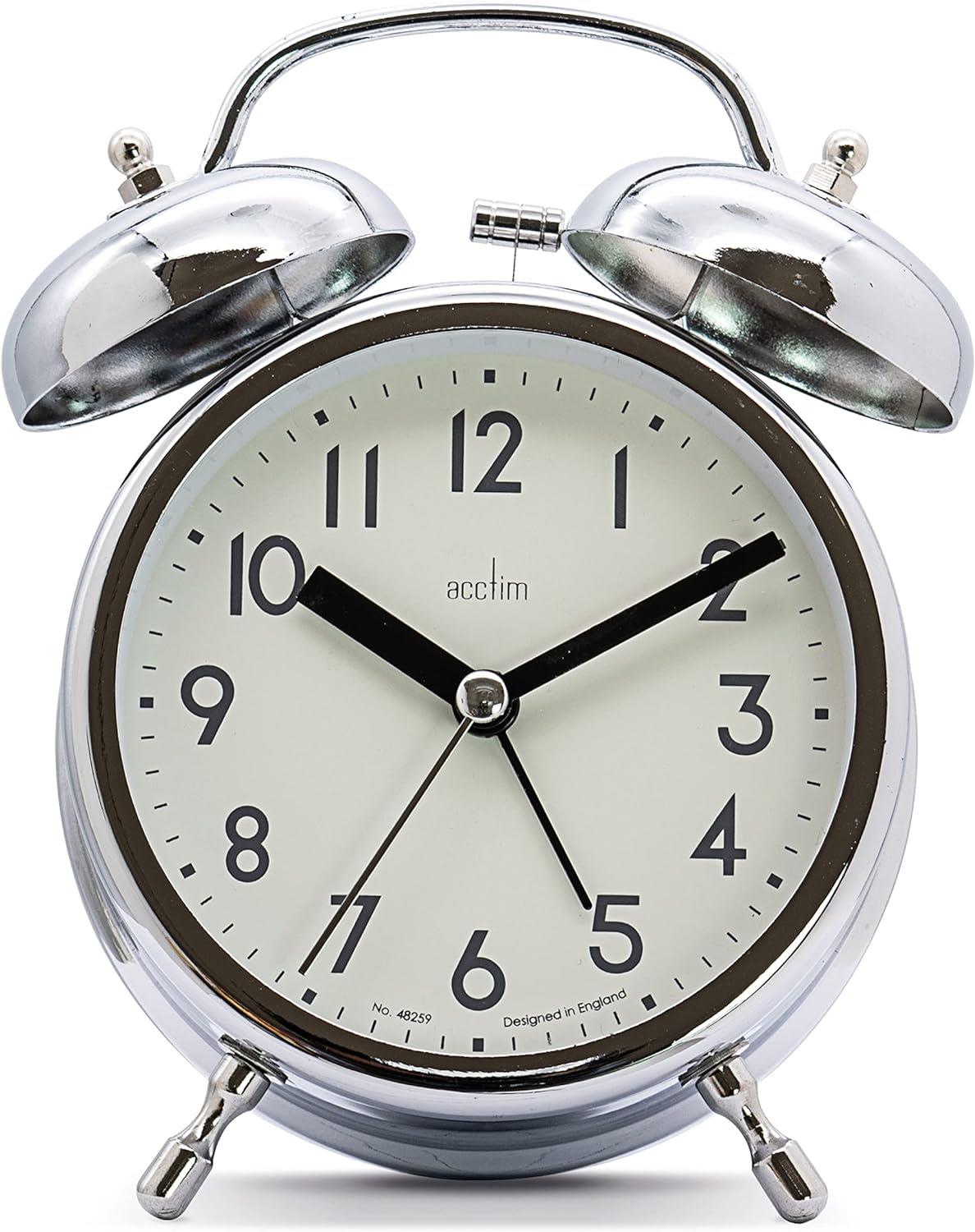 Acctim Hardwick Double Bell Alarm Clock  1612 - Available Multiple colour