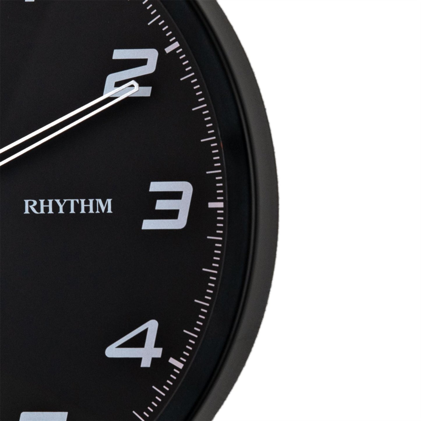 Rhythm Wall Clock Black Analog Thermometer Hygrometer