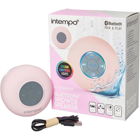 Intempo Bluetooth Splashproof Shower Speaker- Pink