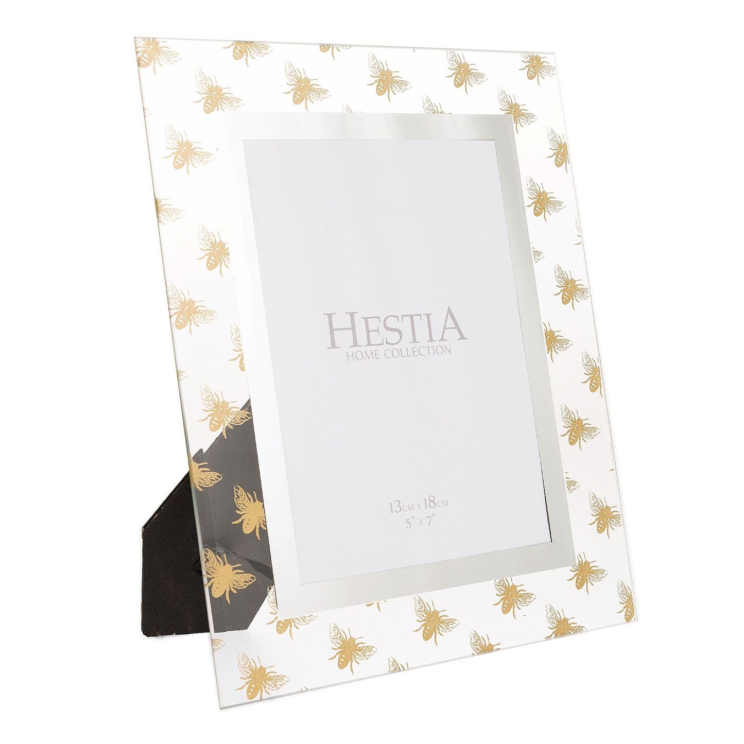 Hestia Glass Photo Frame Gold Bee 5" x 7"