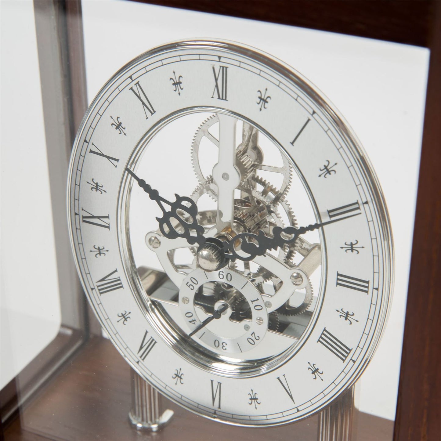 Wm.Widdop Skeleton Movement Wooden Mantel Clock 26cm