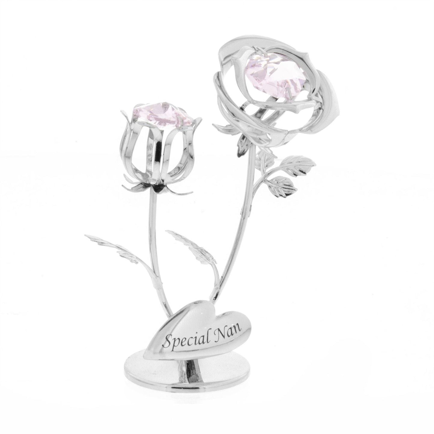 Crystocraft Chrome Plated Rose & Rose Bud - Special Nan