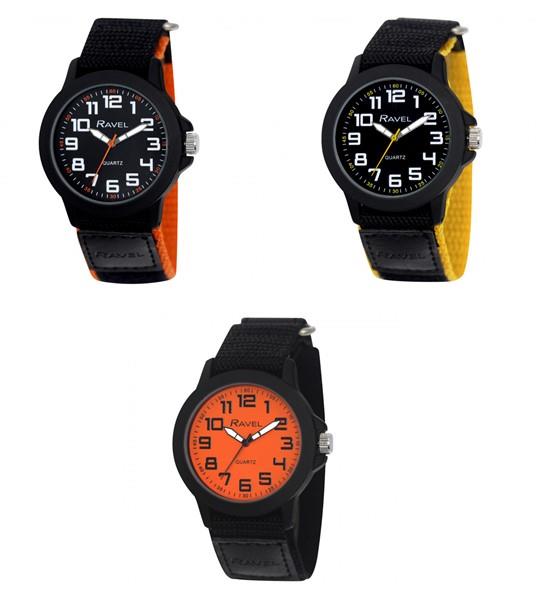 Ravel Men Sports Case Arabic Dial Colour Velcro Strap Watch R1601.65 COL Available Multiple Colour