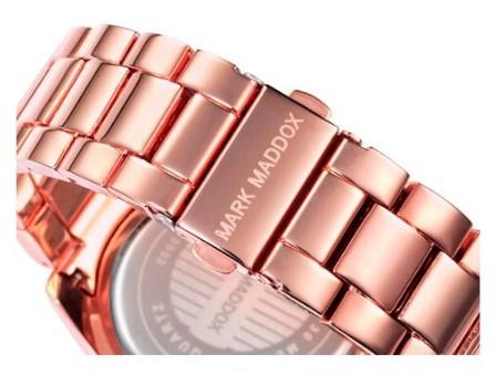 Mark Maddox Ladies Fashion Brown Bling Dial Rosegold Tone stainless steel Bracelet watch - CLEARANCE NEEDS RE-BATTERY