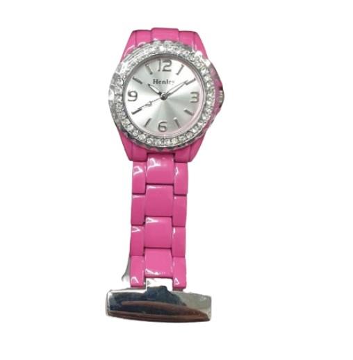 Henley Ladies Enamel Link Beauticians Fob Watch HF01 Available Multiple Colour - CLEARANCE NEEDS RE-BATTERY