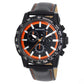 Henley Mens Satin Black Sports Coloured Stitch Multi Eye Watch H03015 Available Multiple Colour