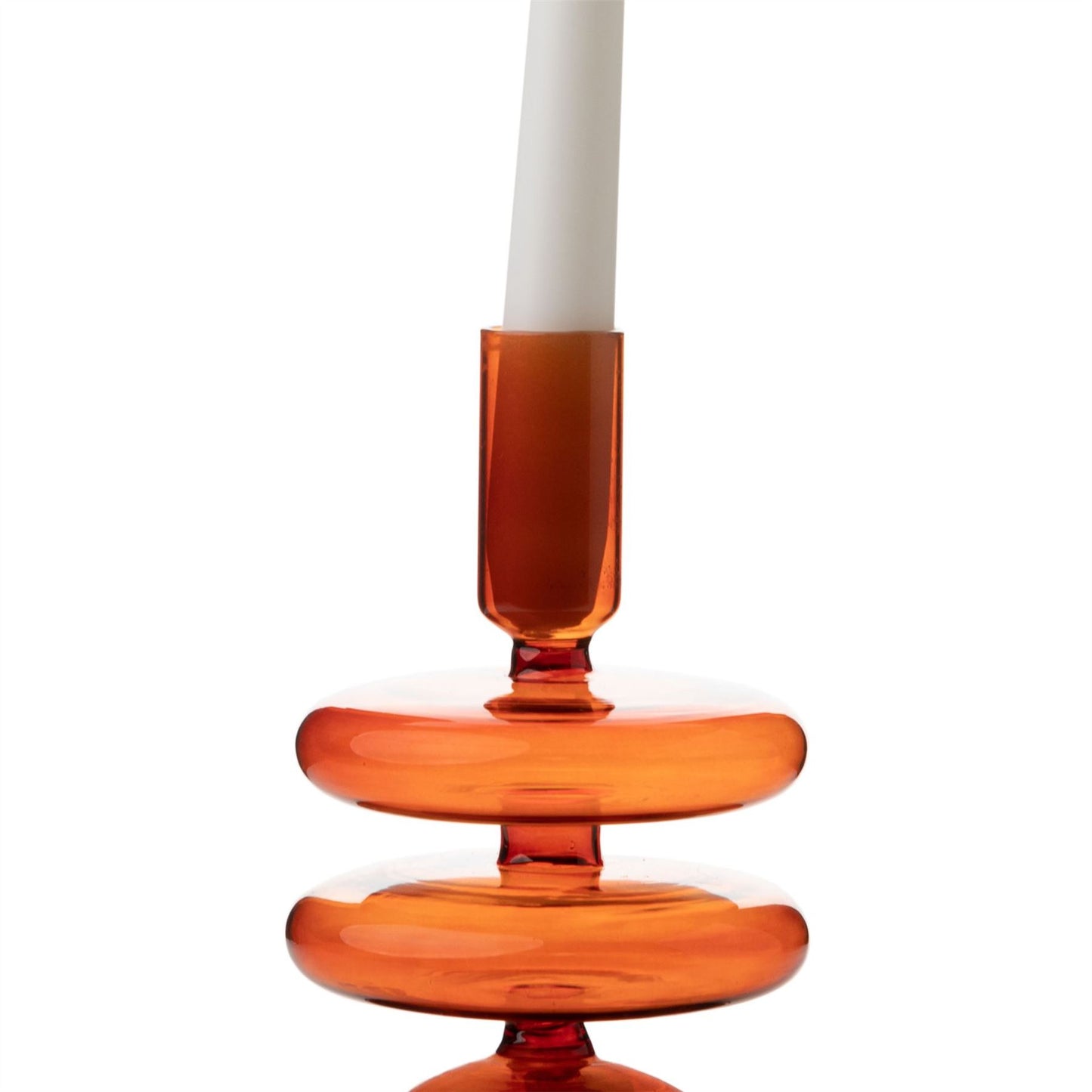 Hestia Glass Candle Holder Terracotta 15 x 9cm