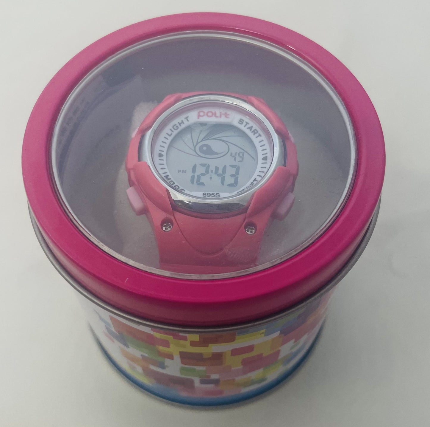 POLIT Childrens Boys/Girls Digital watch in Tin, assorted stlyes and colours CW-0025
