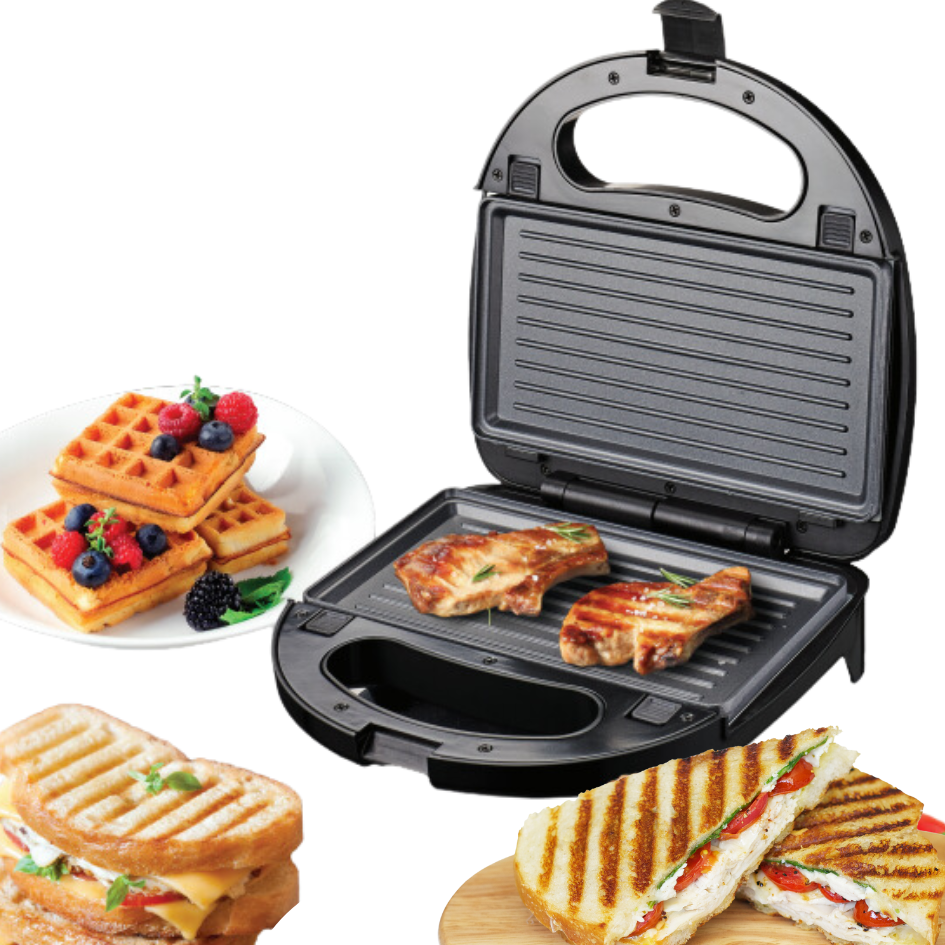 Quest 750W 2 Slice White Panini Toastie Maker Non Stick Sandwich Press  Toaster