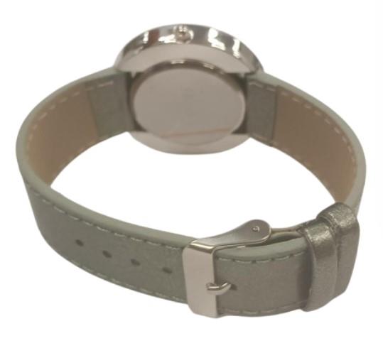 Henley Ladies Fashion Case Grey Dial And Silver Leather Strap Watch H06021.3- CLEARANCE NEEDS RE-BATTERY