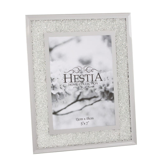 Hestia Photo Frame Crystal Edge with Silver Border 5" x 7"