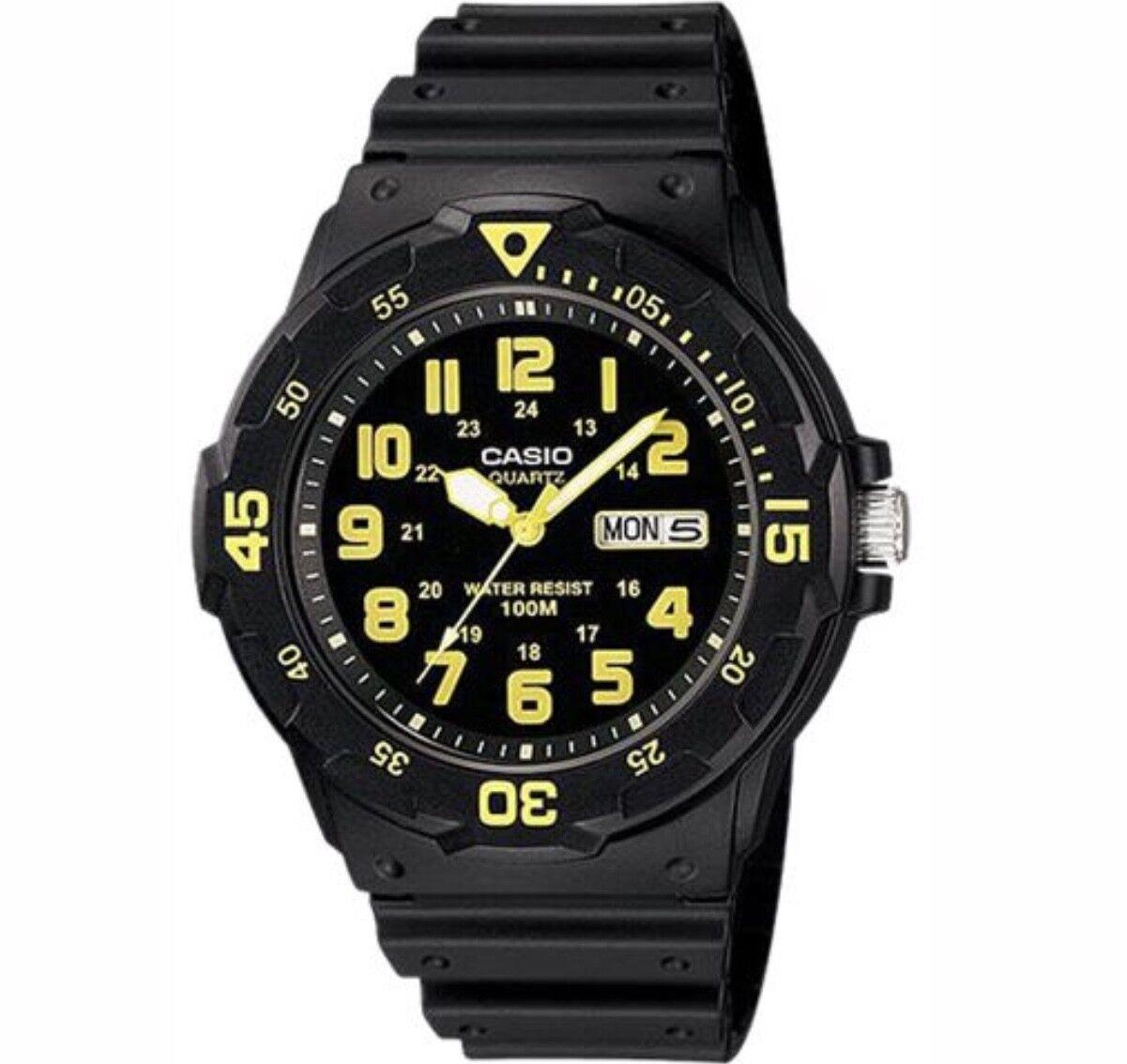 Casio Mens Day Date Rubber Strap Watch - MRW-200H Available Multiple Colour