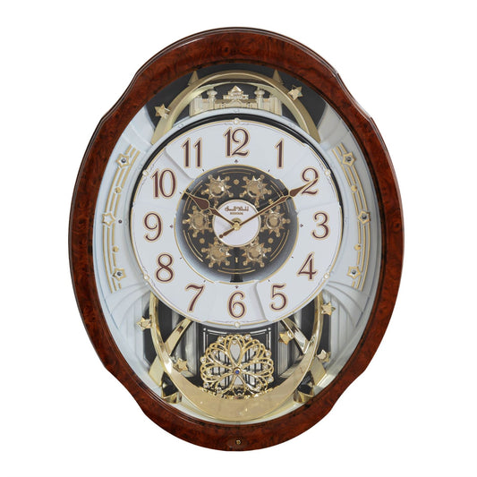 Rhythm Magic Motion Clock Crystal Decoration Wood Effect