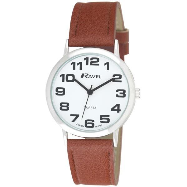 Ravel Mens Basic Leather Strap Watch R0105G Available Multiple Colour