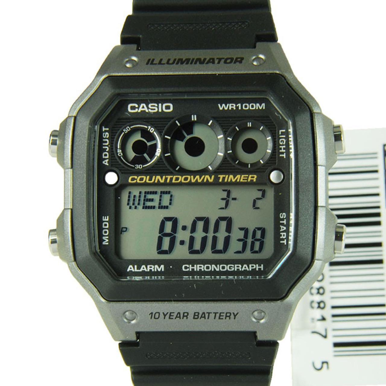 Casio Mens Digital World Time Alarm Rubber Strap Watch Available Multiple Colour