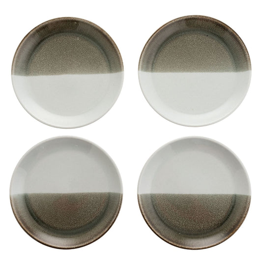 Hestia Set of 4 Reactive Glaze Grey Plates 23cm