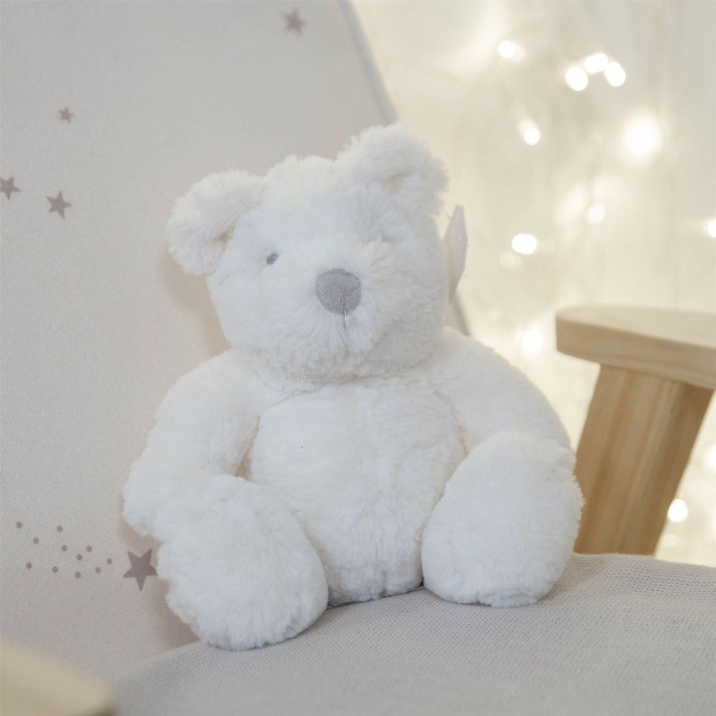 Bambino White Plush Bear Medium 18cm