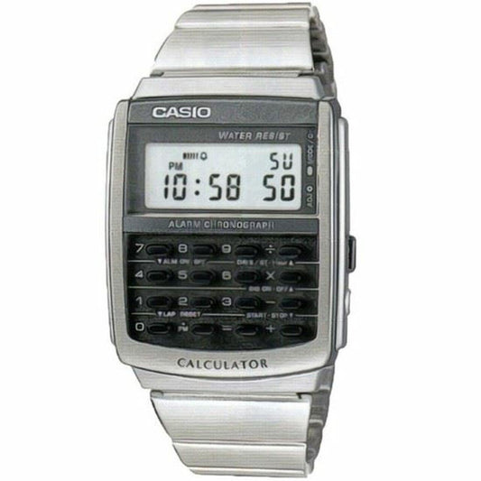 Casio Mens Classic Quartz Calculator Silver Bracelet Watch -  CA-506-1DF