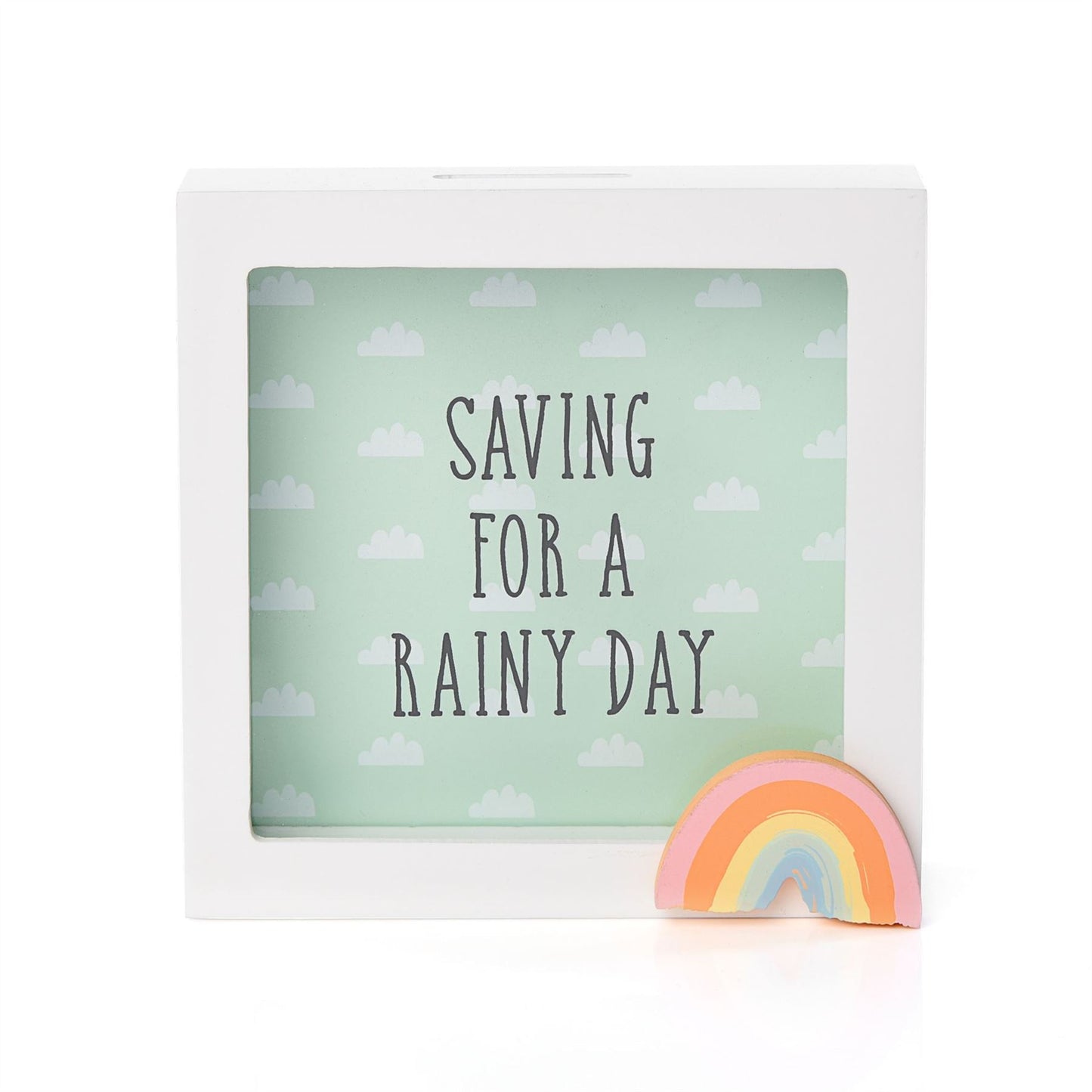 Petit Cheri Money Box Rainbow Design "Saving for Rainy Day"