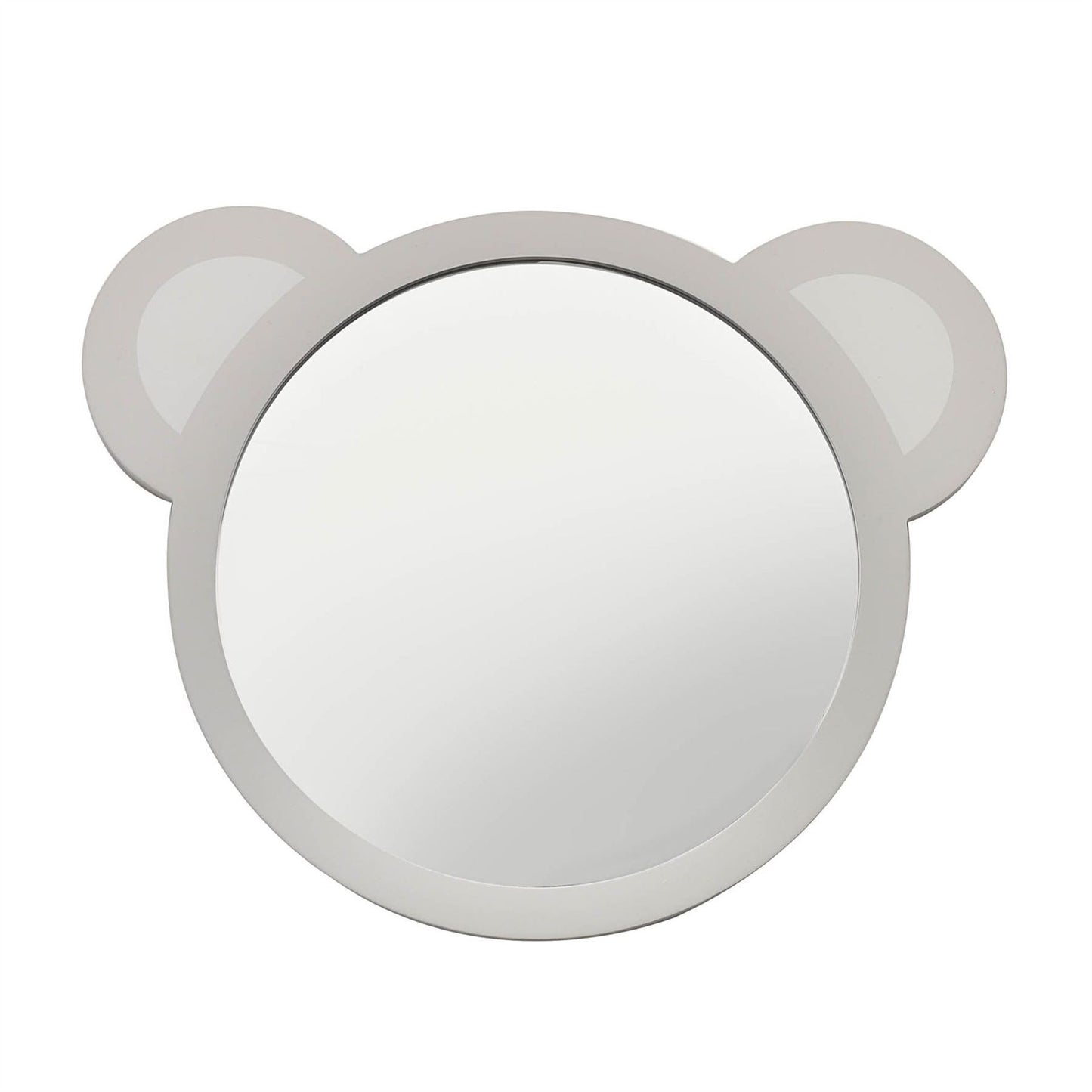 Bambino Wooden Teddy Head Acrylic Mirror Grey 29cm height