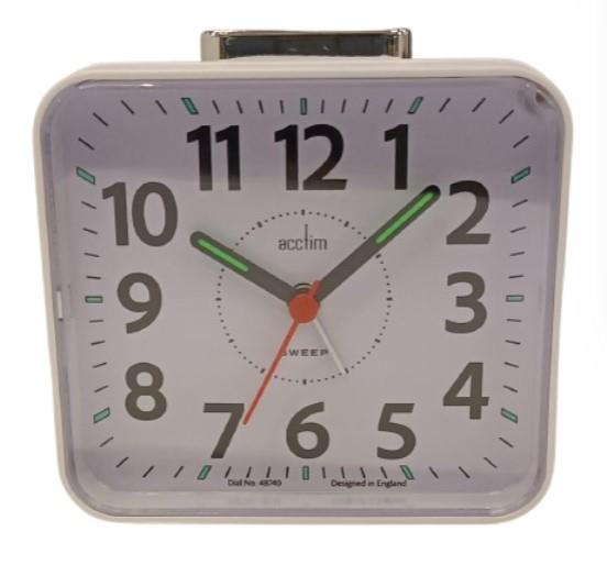 Acctim Parker Alarm Clock in White - 16462