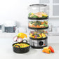 Progress Go Healthy Electric 3-tier Steamer and Rice Bowl | 60 minute timer 7-5-litre capacity 500w