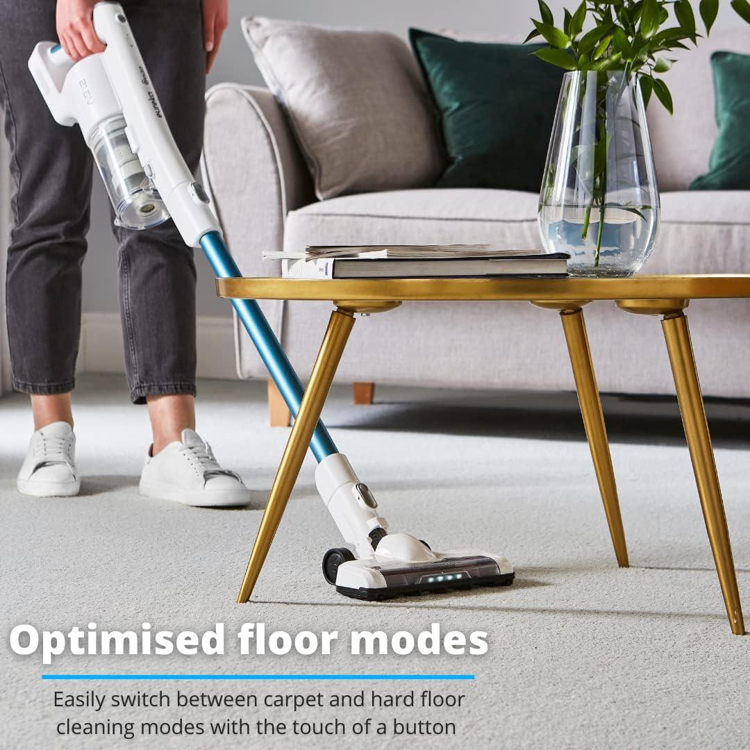 Swan Rapidclean Cordless Ultra Lightweight 3-in-1 Stick Vacuum Cleaner, 0.45L Dust Capacity, 40 Min Run Time, Blue & White