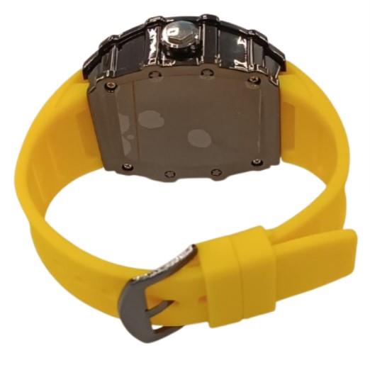 New Rubber Gents Solid Fashion Quartz Movement Screw Decoration Skeleton Dial Rubber Strap Watch Available Multiple Colour